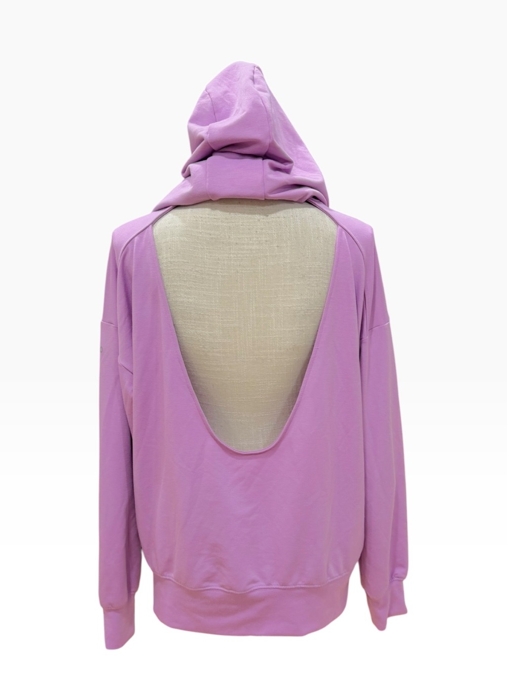 Alo Yoga Pink Lavender Open Back Hoodie Sweatshirt Size XS Activewear Athleisure - Picture 8 of 11